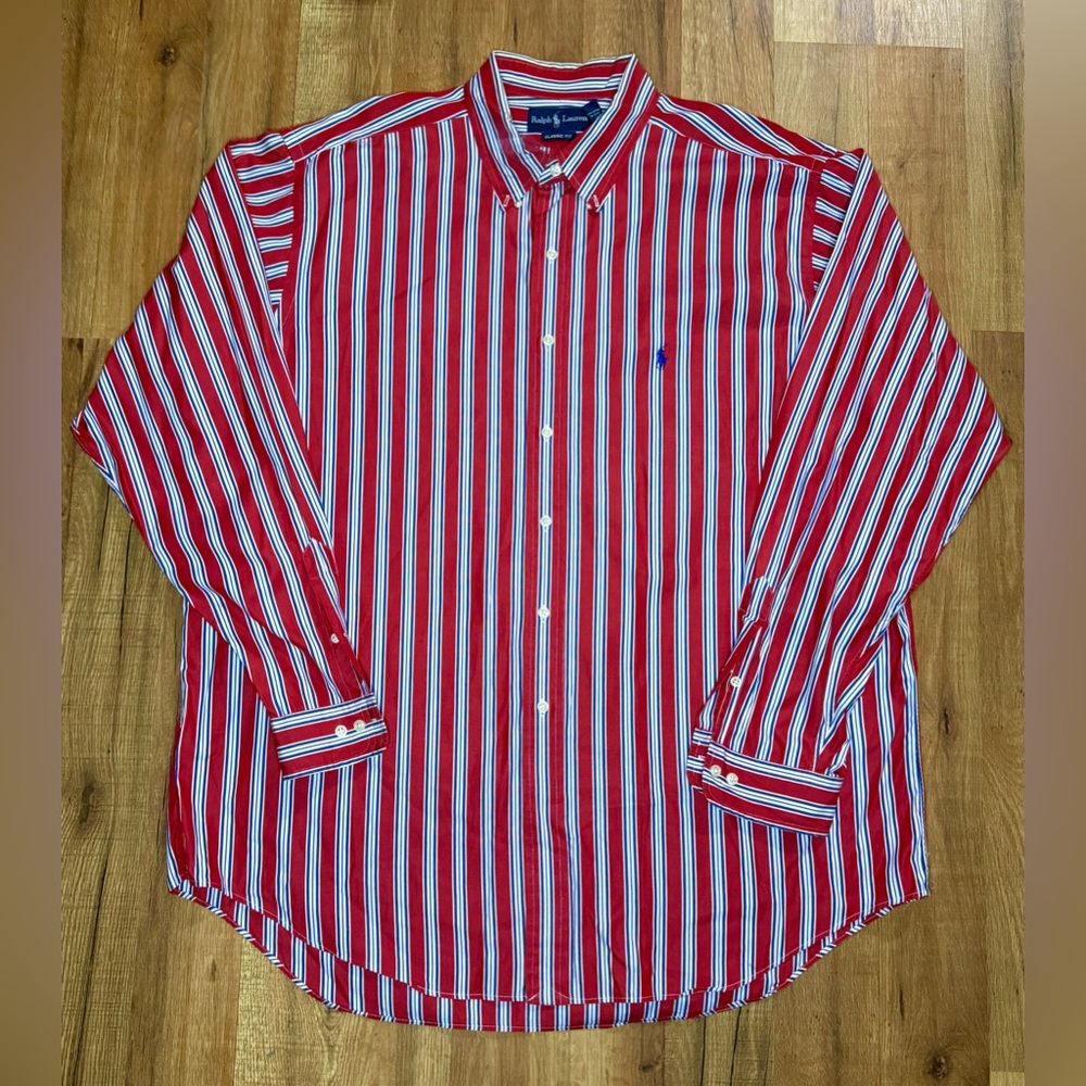 Polo Ralph Lauren Relaxed Fit Stripped XXL in Red And Blue Stripe NWOT